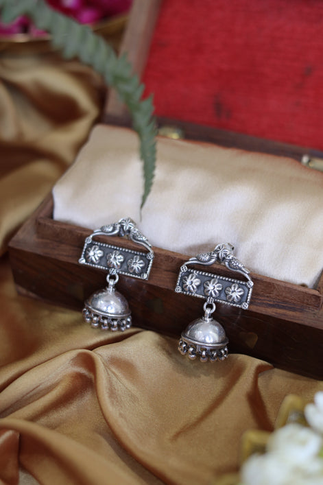 Amara Timeless Jhumki with Birds, Embossed Motifs and Ghungroo