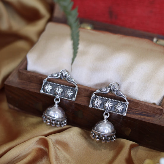 Amara Timeless Jhumki with Birds, Embossed Motifs and Ghungroo