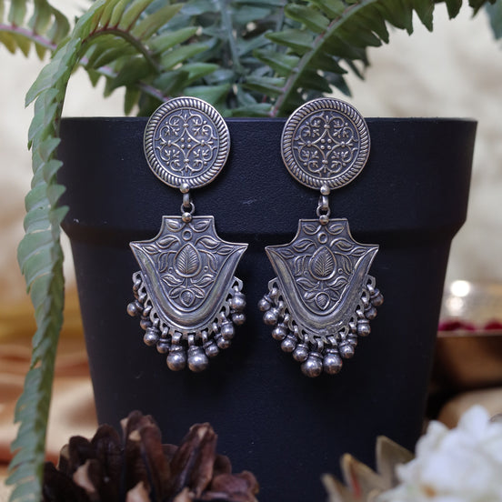 Chandrika Spherical Earrings with Nature Motif