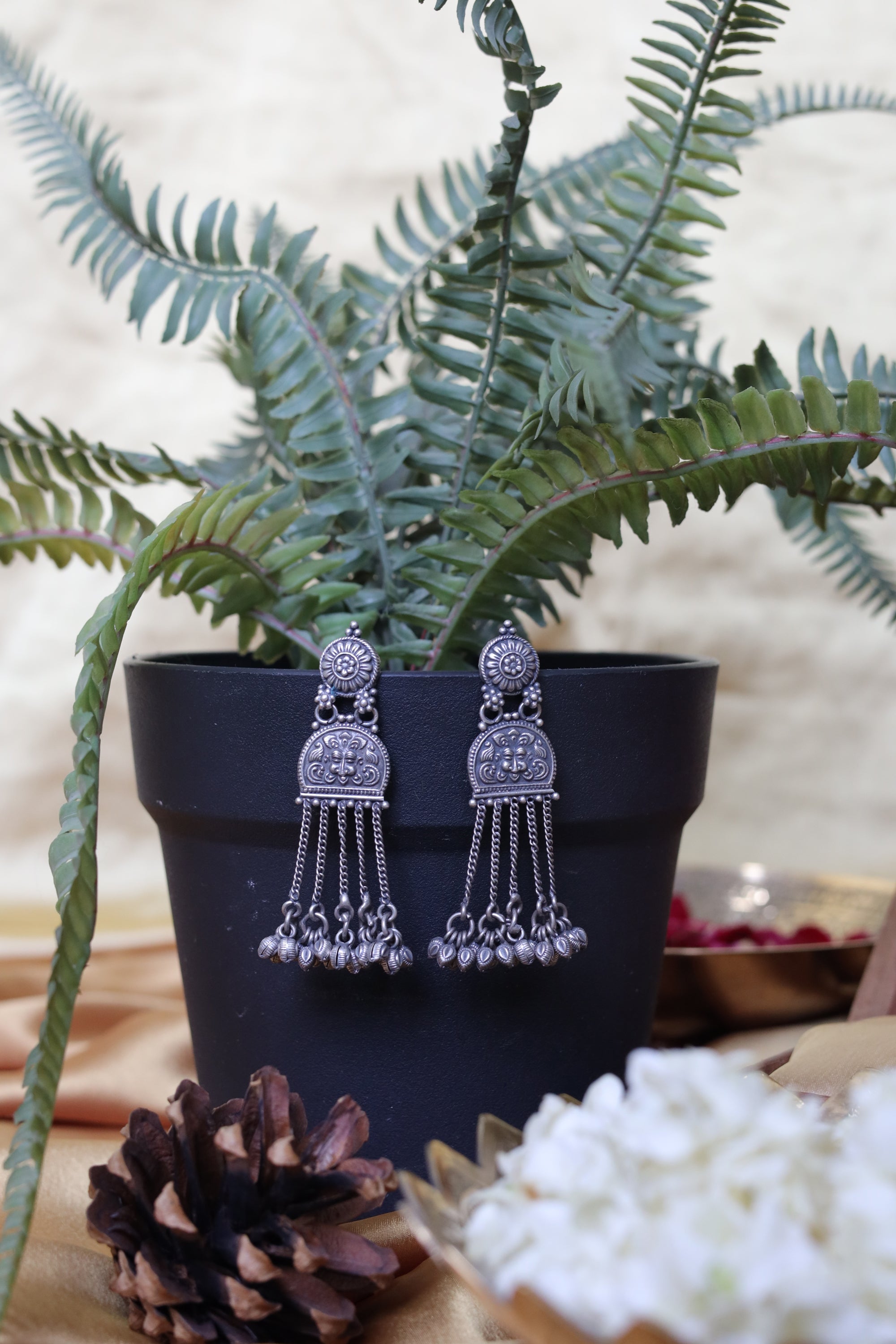 Taaraasya Signature Earrings with Motif and Ghungroo
