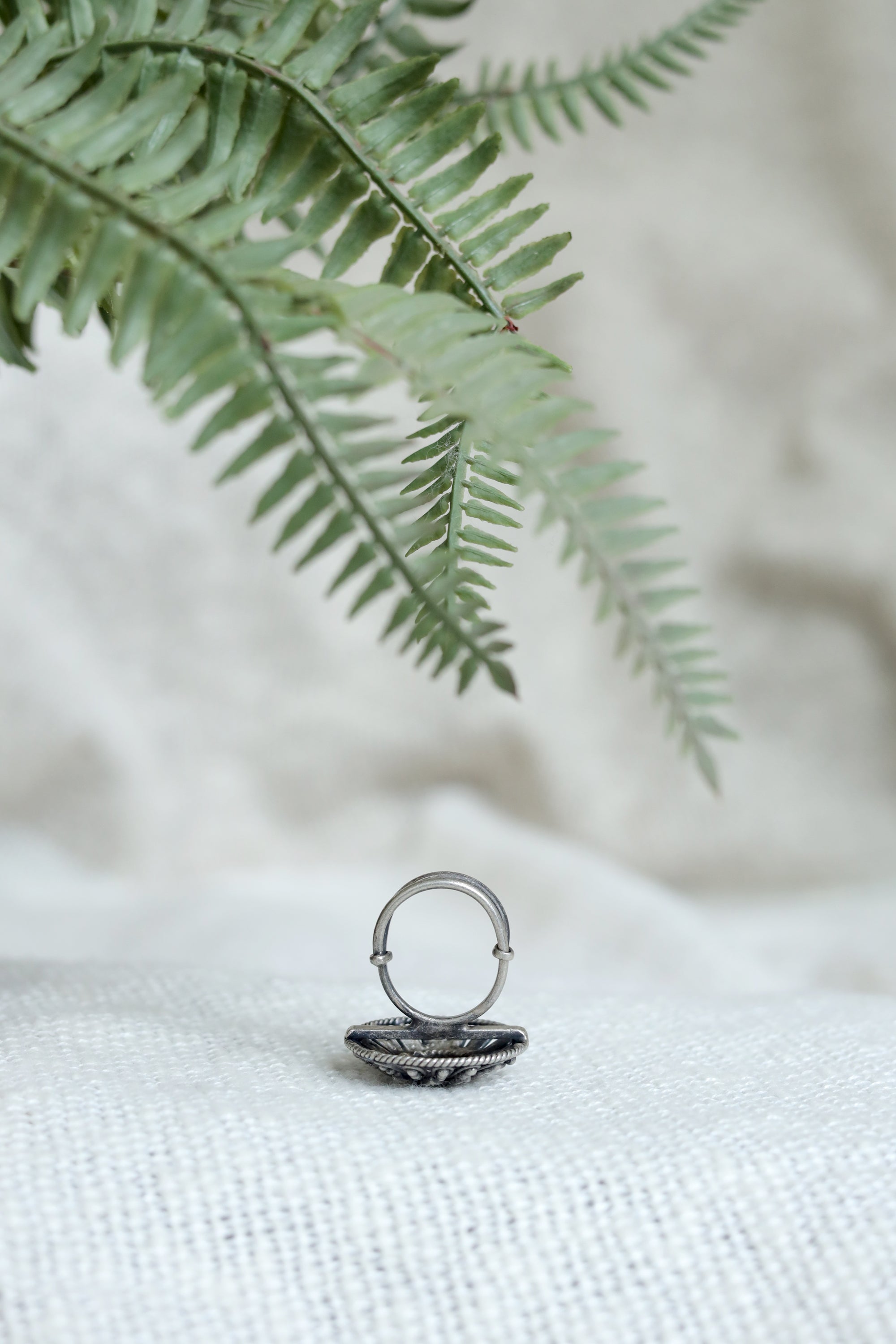 Nayantara Mandala Ring with Red Stone