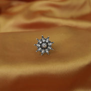 Nayantara Classic Ring with White Kundan
