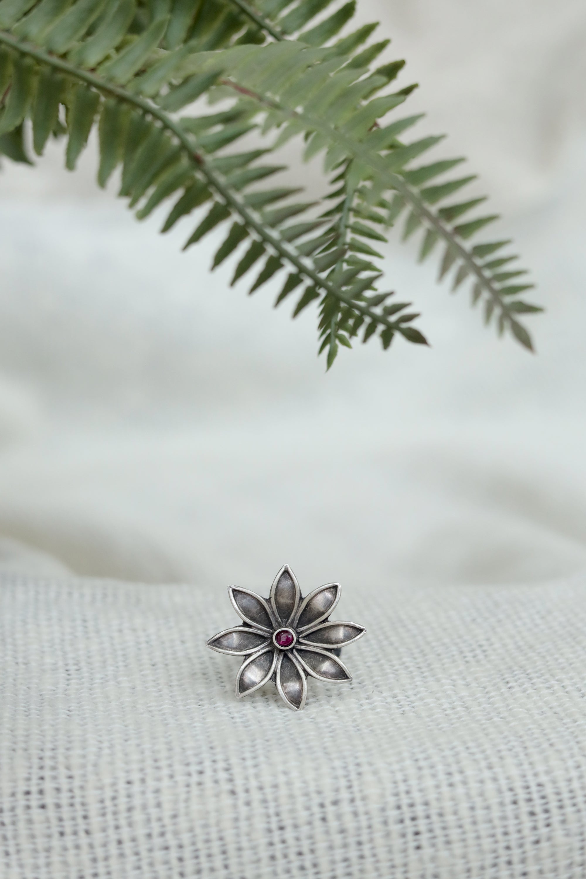 Amara Everyday Essential Ring with Red Stone