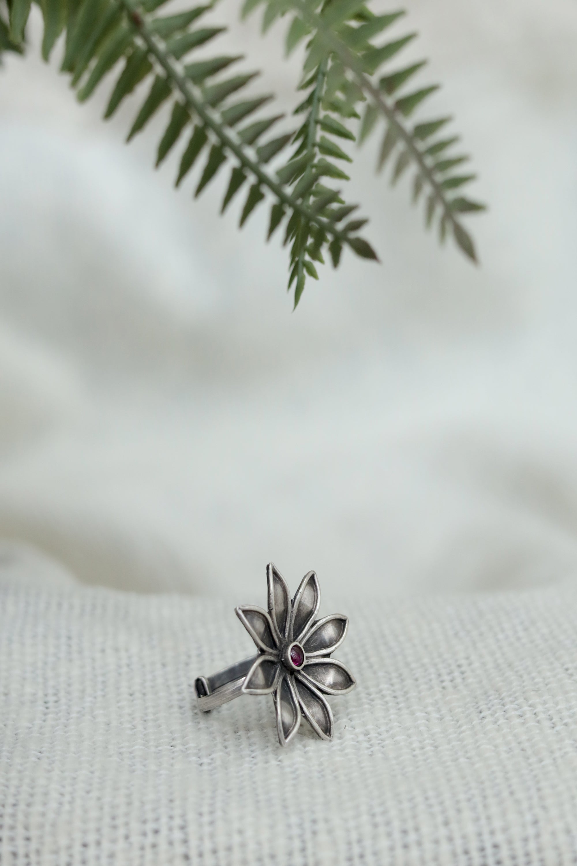 Amara Everyday Essential Ring with Red Stone