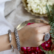 Nayantara Timeless Kada with Embossed Floral Motif