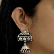 Amara Timeless Jhumki with Birds, Embossed Motifs and Ghungroo