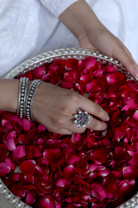 Amara Everyday Essential Ring with Red Stone