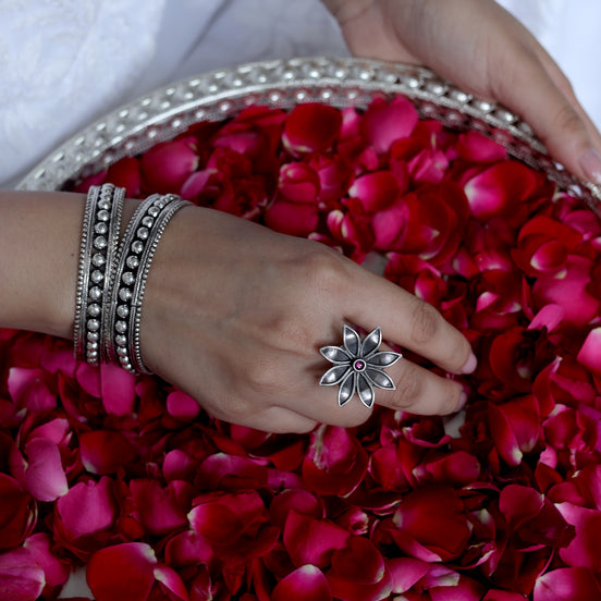 Amara Everyday Essential Ring with Red Stone