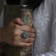 Nayantara Mandala Ring with Red Stone