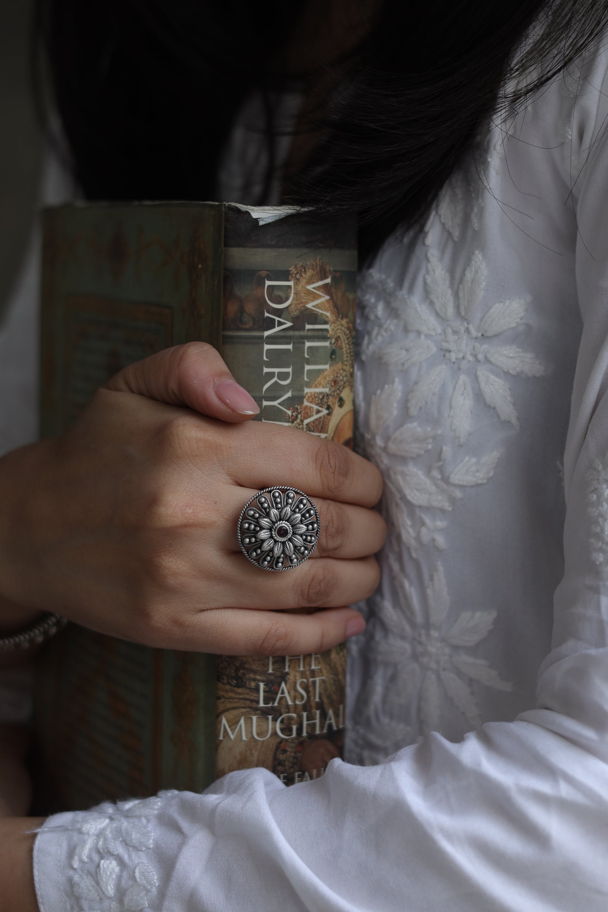 Nayantara Mandala Ring with Red Stone