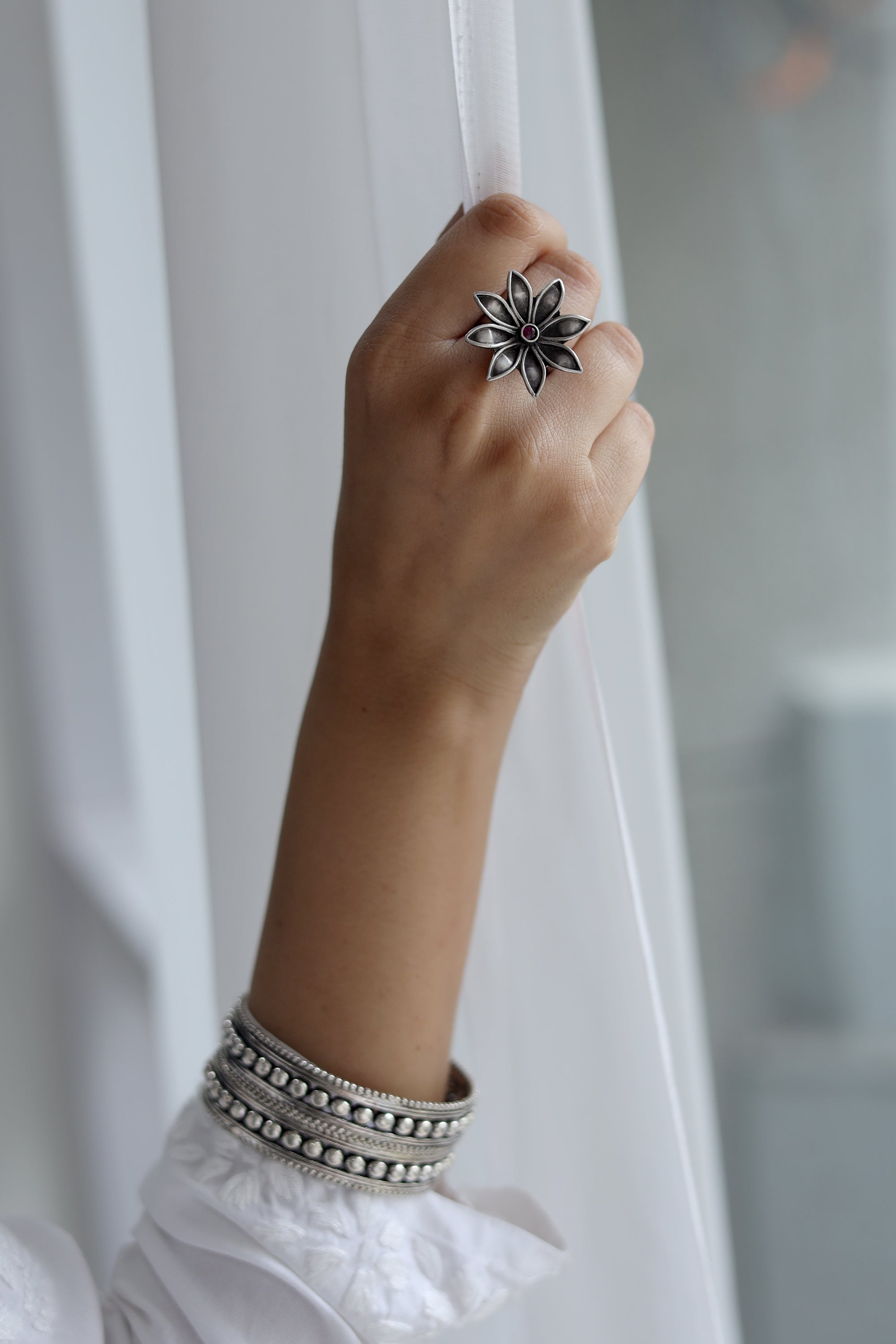 Amara Everyday Essential Ring with Red Stone