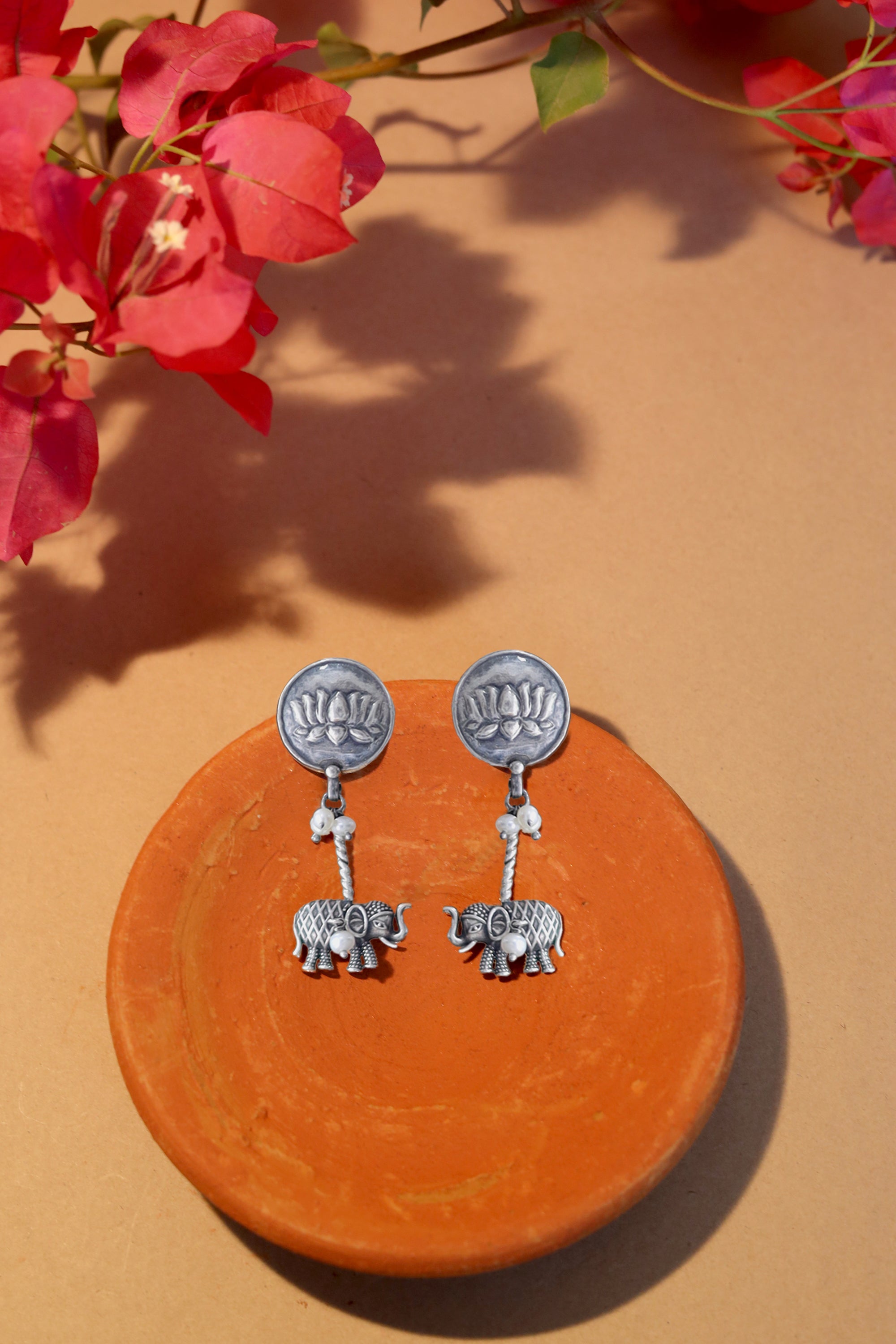 Amara Signature Gaj Earrings with Pearl