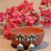 Amara Timeless Jhumki with Birds, Embossed Motifs and Ghungroo