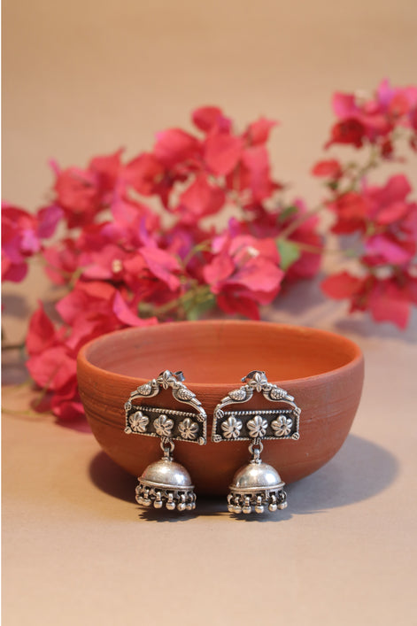 Amara Timeless Jhumki with Birds, Embossed Motifs and Ghungroo