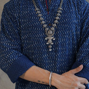 Taaraasya Signature Necklace with Embossed Flowers and Pearls