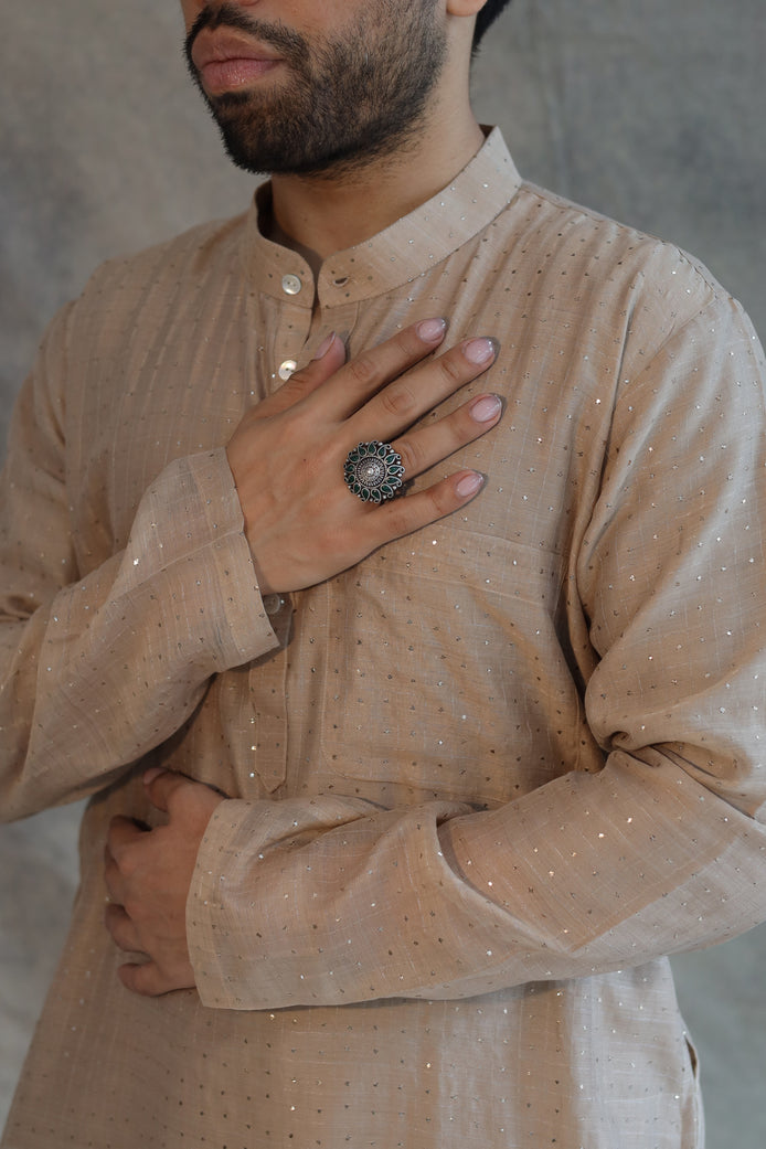 Chandrika Classic Ambi Ring with Floral Motif