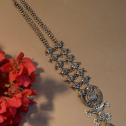 Taaraasya Signature Necklace with Embossed Flowers and Pearls