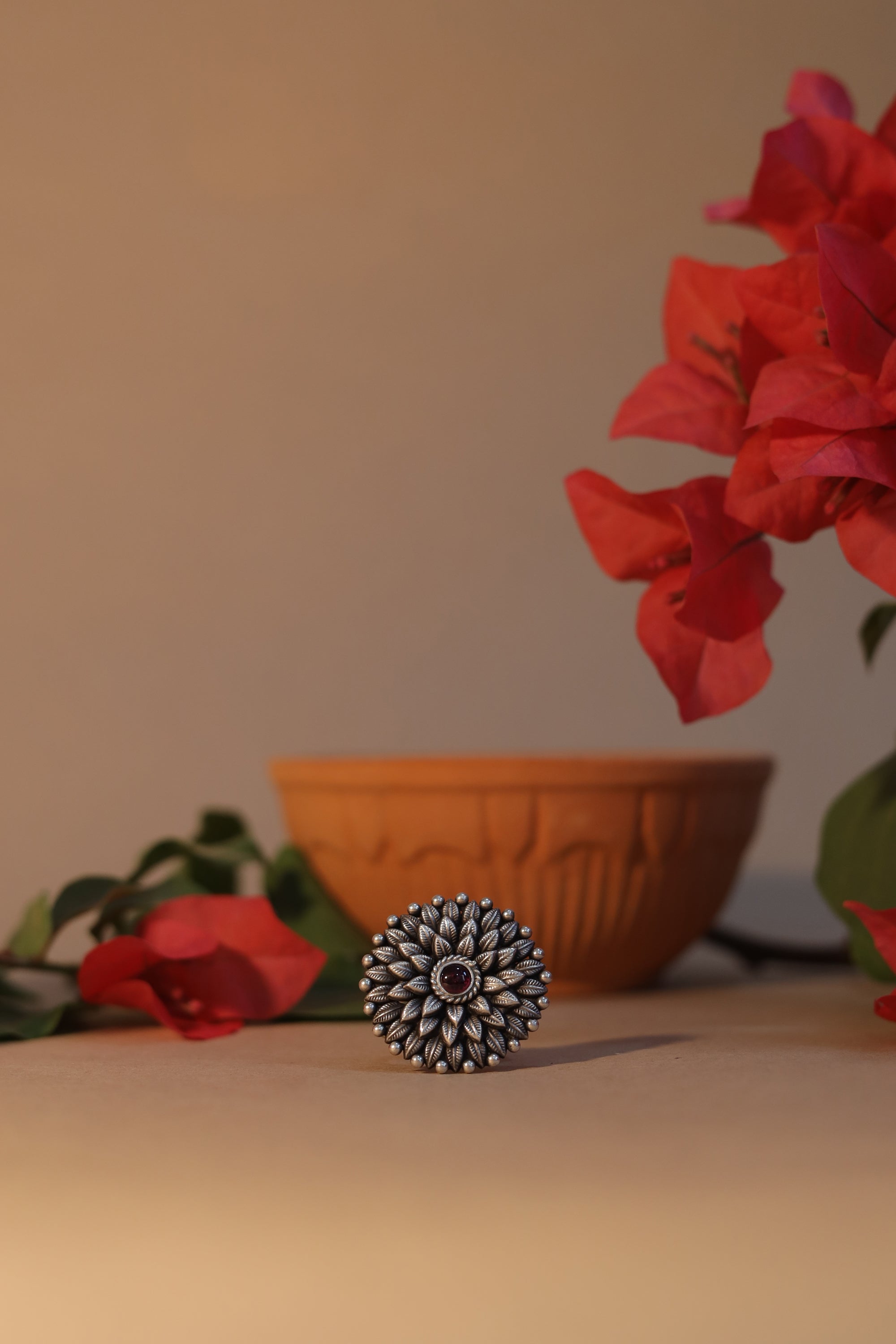 Taaraasya Signature Ring with Floral Motif